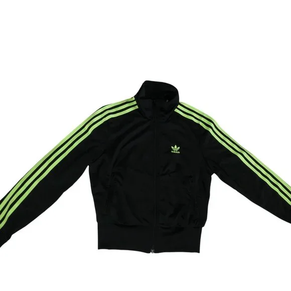 Adidas Women’s Firebird Originals Track Jacket XS Black Signal Green JX7868 - Picture 3 of 10
